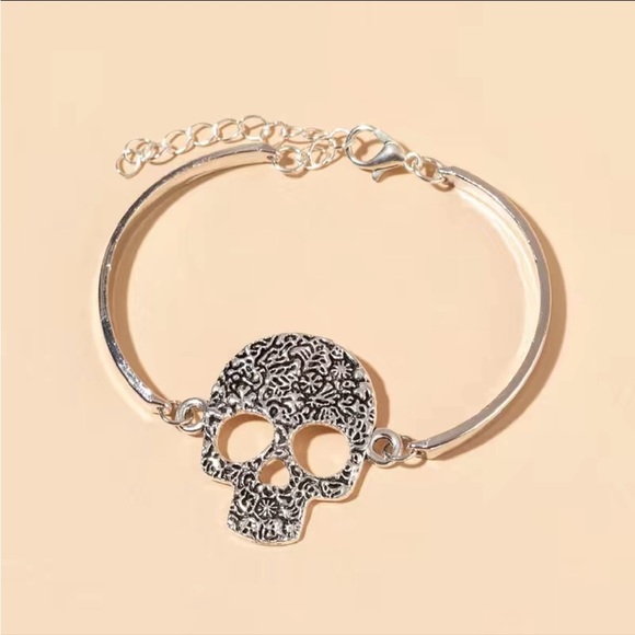 Silver Sugar Skull Bracelet - Picture 8 of 9